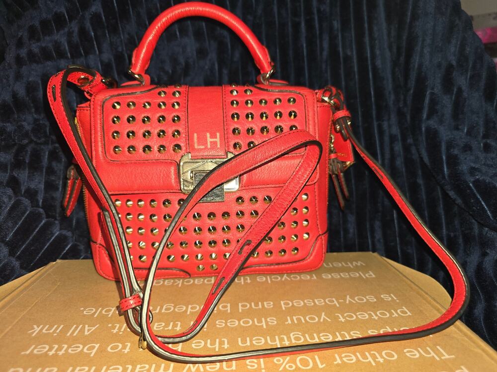 Rebecca Minkoff Red Studded Leather Cupid Satchel